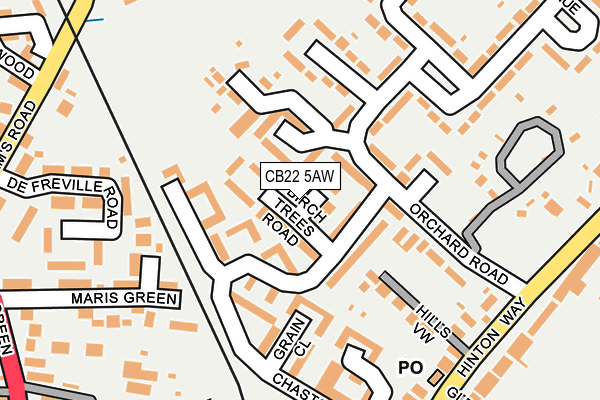 CB22 5AW map - OS OpenMap – Local (Ordnance Survey) CB22 5AW map - OS OpenMap – Local (Ordnance Survey)