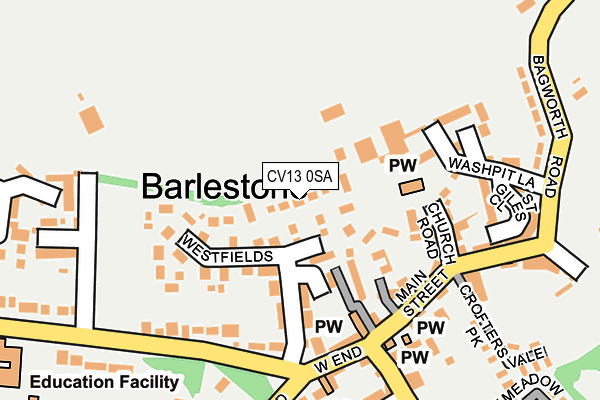CV13 0SA map - OS OpenMap – Local (Ordnance Survey) CV13 0SA map - OS OpenMap – Local (Ordnance Survey)