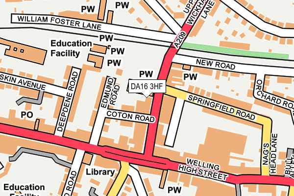 DA16 3HF map - OS OpenMap – Local (Ordnance Survey) DA16 3HF map - OS OpenMap – Local (Ordnance Survey)