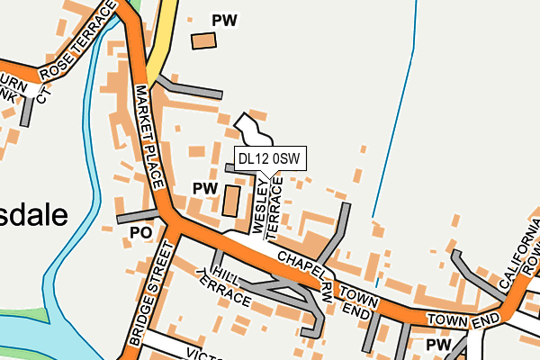 DL12 0SW map - OS OpenMap – Local (Ordnance Survey) DL12 0SW map - OS OpenMap – Local (Ordnance Survey)