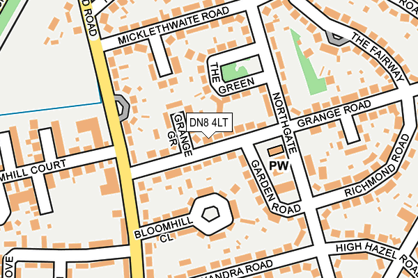 DN8 4LT map - OS OpenMap – Local (Ordnance Survey) DN8 4LT map - OS OpenMap – Local (Ordnance Survey)