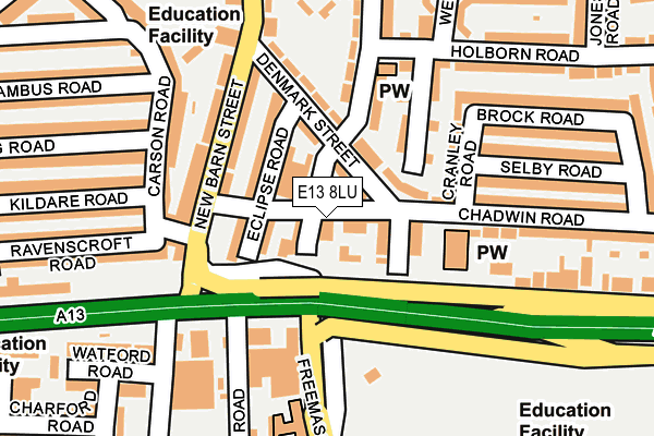 E13 8LU map - OS OpenMap – Local (Ordnance Survey) E13 8LU map - OS OpenMap – Local (Ordnance Survey)