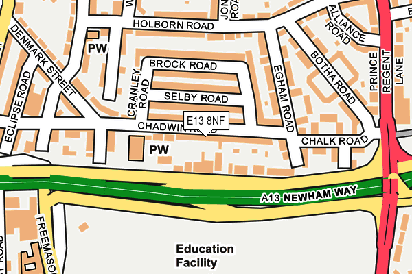 E13 8NF map - OS OpenMap – Local (Ordnance Survey) E13 8NF map - OS OpenMap – Local (Ordnance Survey)