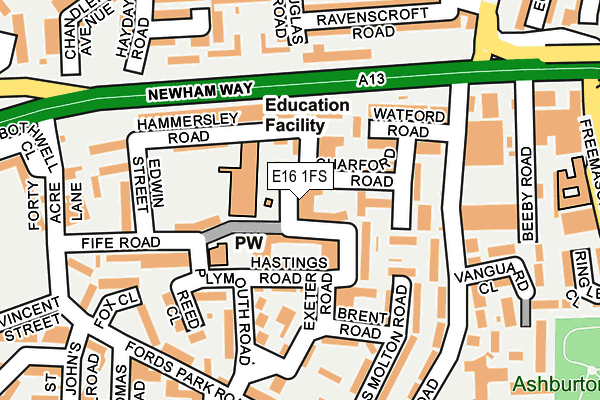 E16 1FS map - OS OpenMap – Local (Ordnance Survey) E16 1FS map - OS OpenMap – Local (Ordnance Survey)