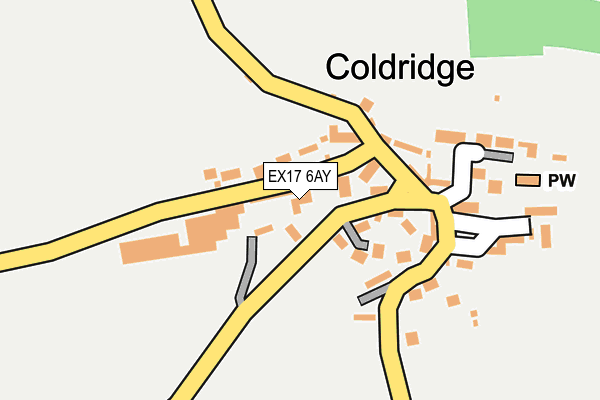 EX17 6AY map - OS OpenMap – Local (Ordnance Survey) EX17 6AY map - OS OpenMap – Local (Ordnance Survey)
