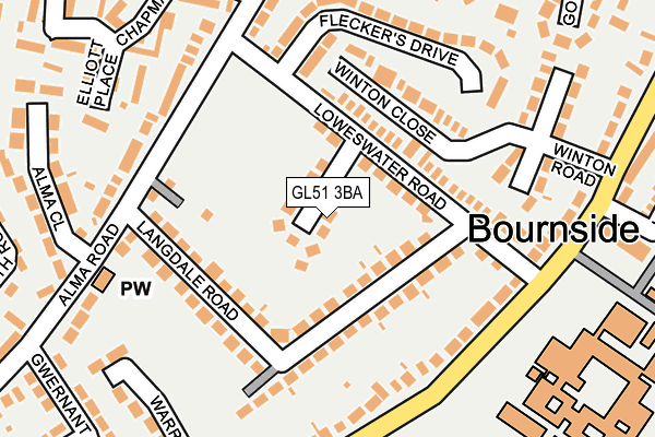 GL51 3BA map - OS OpenMap – Local (Ordnance Survey) GL51 3BA map - OS OpenMap – Local (Ordnance Survey)