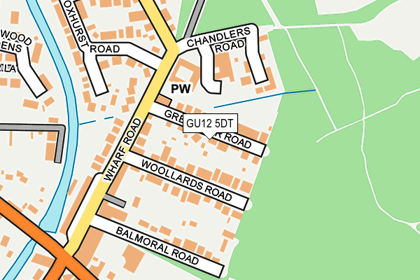 GU12 5DT map - OS OpenMap – Local (Ordnance Survey) GU12 5DT map - OS OpenMap – Local (Ordnance Survey)