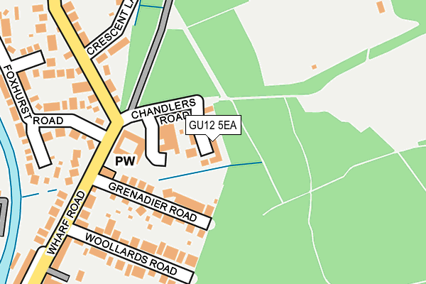 GU12 5EA map - OS OpenMap – Local (Ordnance Survey) GU12 5EA map - OS OpenMap – Local (Ordnance Survey)