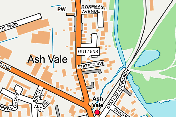 GU12 5NS map - OS OpenMap – Local (Ordnance Survey) GU12 5NS map - OS OpenMap – Local (Ordnance Survey)