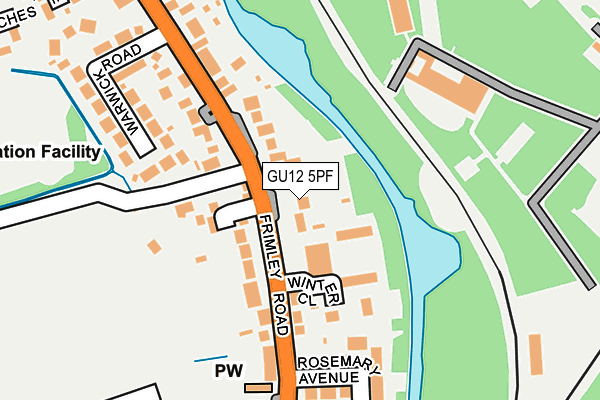 GU12 5PF map - OS OpenMap – Local (Ordnance Survey) GU12 5PF map - OS OpenMap – Local (Ordnance Survey)