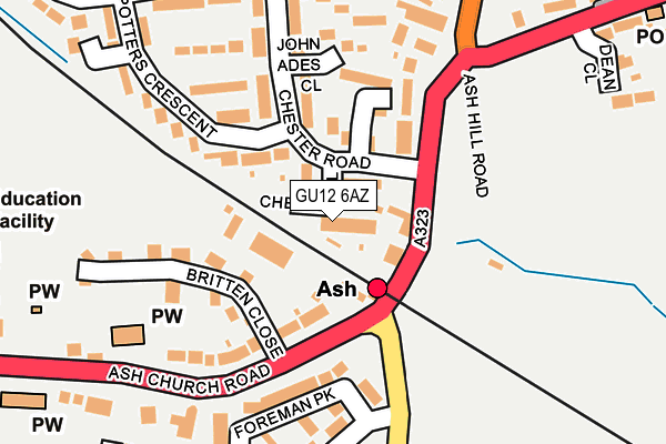GU12 6AZ map - OS OpenMap – Local (Ordnance Survey) GU12 6AZ map - OS OpenMap – Local (Ordnance Survey)