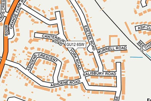GU12 6SW map - OS OpenMap – Local (Ordnance Survey) GU12 6SW map - OS OpenMap – Local (Ordnance Survey)