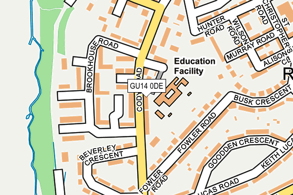 GU14 0DE map - OS OpenMap – Local (Ordnance Survey) GU14 0DE map - OS OpenMap – Local (Ordnance Survey)