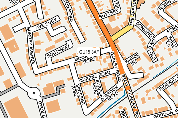 GU15 3AF map - OS OpenMap – Local (Ordnance Survey) GU15 3AF map - OS OpenMap – Local (Ordnance Survey)