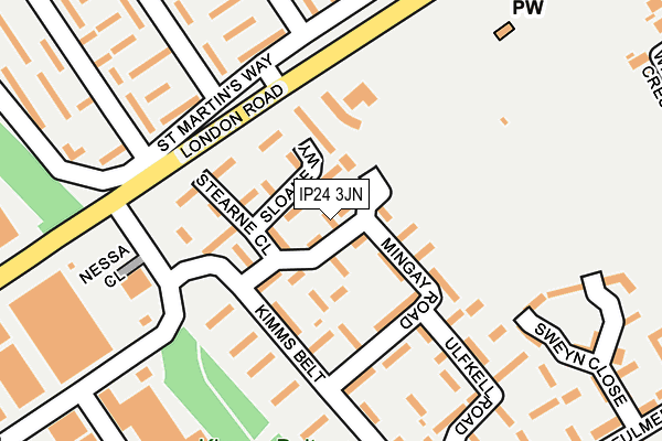 IP24 3JN map - OS OpenMap – Local (Ordnance Survey) IP24 3JN map - OS OpenMap – Local (Ordnance Survey)
