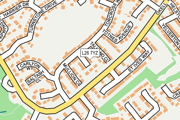 L26 7YZ map - OS OpenMap – Local (Ordnance Survey) L26 7YZ map - OS OpenMap – Local (Ordnance Survey)