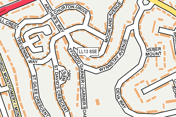LL13 8SE map - OS OpenMap – Local (Ordnance Survey) LL13 8SE map - OS OpenMap – Local (Ordnance Survey)