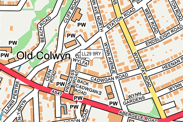 LL29 9RY map - OS OpenMap – Local (Ordnance Survey) LL29 9RY map - OS OpenMap – Local (Ordnance Survey)