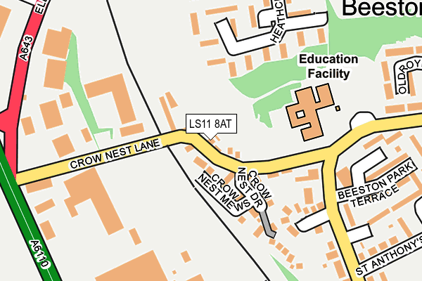 LS11 8AT map - OS OpenMap – Local (Ordnance Survey) LS11 8AT map - OS OpenMap – Local (Ordnance Survey)