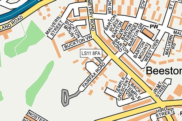 LS11 8FA map - OS OpenMap – Local (Ordnance Survey) LS11 8FA map - OS OpenMap – Local (Ordnance Survey)