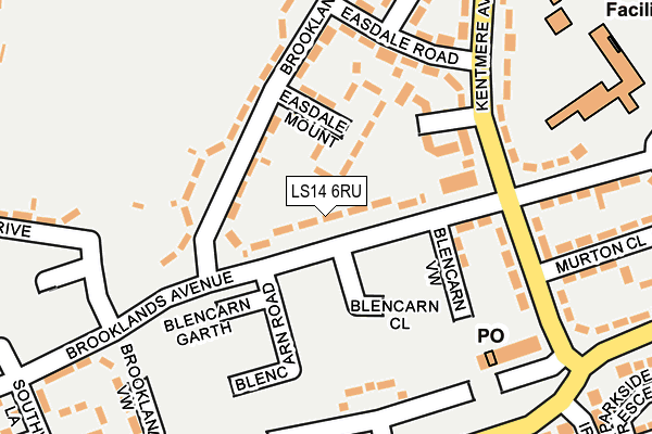 LS14 6RU map - OS OpenMap – Local (Ordnance Survey) LS14 6RU map - OS OpenMap – Local (Ordnance Survey)