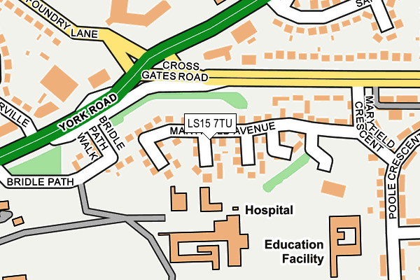 LS15 7TU map - OS OpenMap – Local (Ordnance Survey) LS15 7TU map - OS OpenMap – Local (Ordnance Survey)
