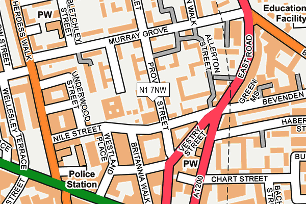 N1 7NW map - OS OpenMap – Local (Ordnance Survey) N1 7NW map - OS OpenMap – Local (Ordnance Survey)