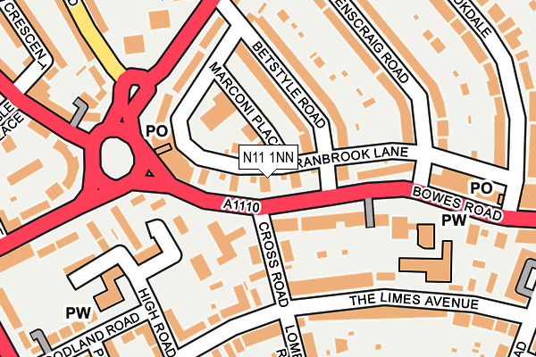 N11 1NN map - OS OpenMap – Local (Ordnance Survey) N11 1NN map - OS OpenMap – Local (Ordnance Survey)