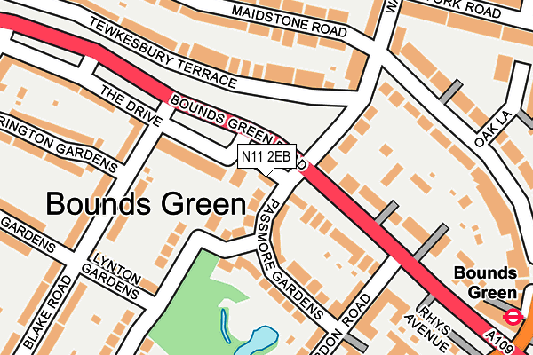 N11 2EB map - OS OpenMap – Local (Ordnance Survey) N11 2EB map - OS OpenMap – Local (Ordnance Survey)