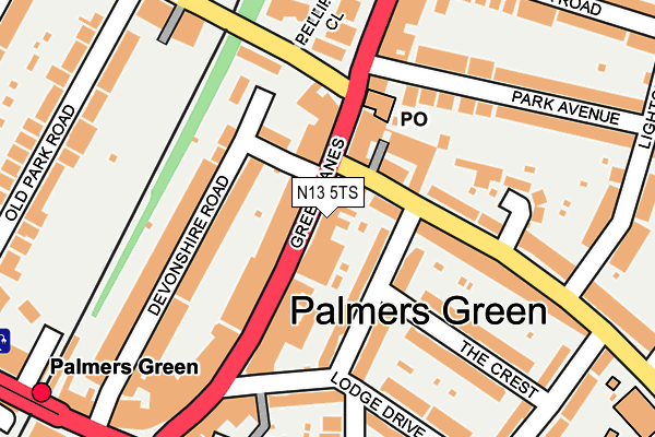 N13 5TS map - OS OpenMap – Local (Ordnance Survey) N13 5TS map - OS OpenMap – Local (Ordnance Survey)