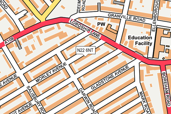 N22 6NT map - OS OpenMap – Local (Ordnance Survey) N22 6NT map - OS OpenMap – Local (Ordnance Survey)