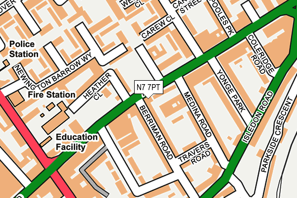 N7 7PT map - OS OpenMap – Local (Ordnance Survey) N7 7PT map - OS OpenMap – Local (Ordnance Survey)