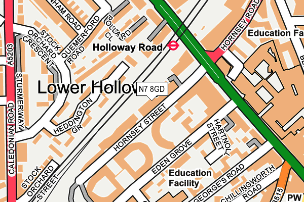 N7 8GD map - OS OpenMap – Local (Ordnance Survey) N7 8GD map - OS OpenMap – Local (Ordnance Survey)