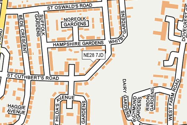 NE28 7JD map - OS OpenMap – Local (Ordnance Survey) NE28 7JD map - OS OpenMap – Local (Ordnance Survey)