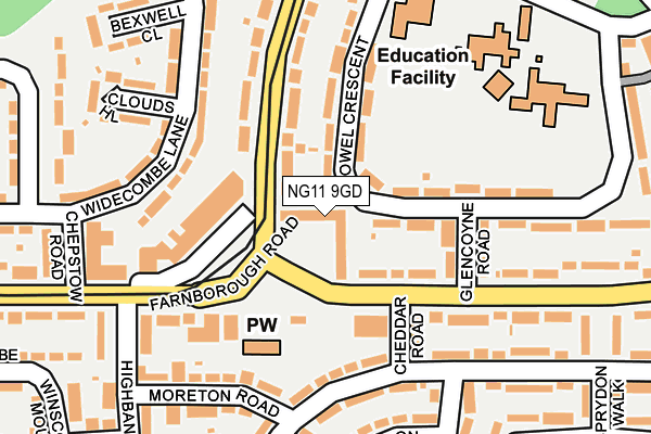 NG11 9GD map - OS OpenMap – Local (Ordnance Survey) NG11 9GD map - OS OpenMap – Local (Ordnance Survey)