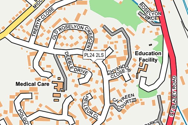 PL24 2LS map - OS OpenMap – Local (Ordnance Survey) PL24 2LS map - OS OpenMap – Local (Ordnance Survey)