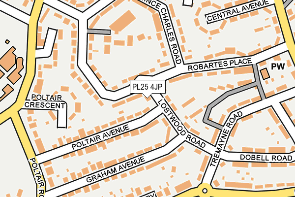 PL25 4JP map - OS OpenMap – Local (Ordnance Survey) PL25 4JP map - OS OpenMap – Local (Ordnance Survey)