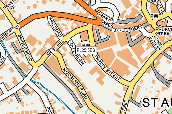 PL25 5ES map - OS OpenMap – Local (Ordnance Survey) PL25 5ES map - OS OpenMap – Local (Ordnance Survey)