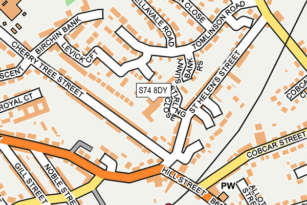 S74 8DY map - OS OpenMap – Local (Ordnance Survey) S74 8DY map - OS OpenMap – Local (Ordnance Survey)