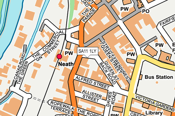 SA11 1LY map - OS OpenMap – Local (Ordnance Survey) SA11 1LY map - OS OpenMap – Local (Ordnance Survey)