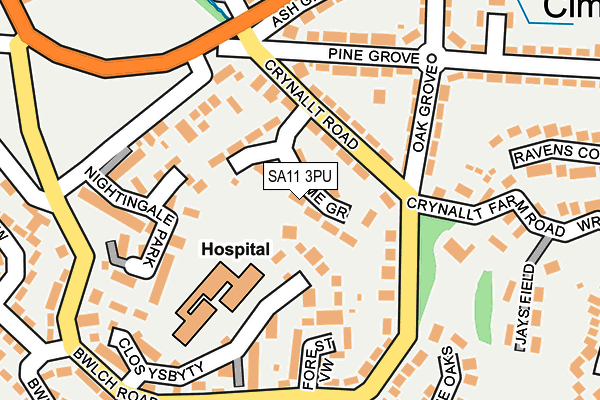 SA11 3PU map - OS OpenMap – Local (Ordnance Survey) SA11 3PU map - OS OpenMap – Local (Ordnance Survey)