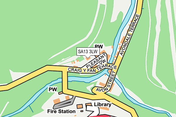 SA13 3LW map - OS OpenMap – Local (Ordnance Survey) SA13 3LW map - OS OpenMap – Local (Ordnance Survey)