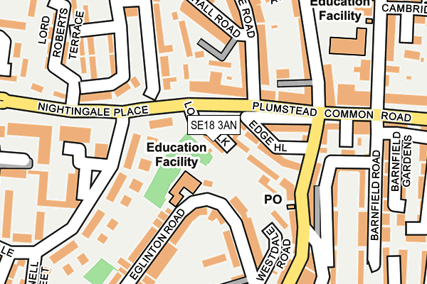 SE18 3AN map - OS OpenMap – Local (Ordnance Survey) SE18 3AN map - OS OpenMap – Local (Ordnance Survey)