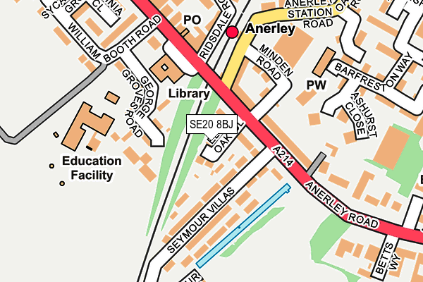 SE20 8BJ map - OS OpenMap – Local (Ordnance Survey) SE20 8BJ map - OS OpenMap – Local (Ordnance Survey)