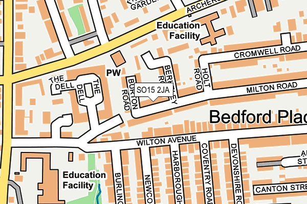 SO15 2JA map - OS OpenMap – Local (Ordnance Survey) SO15 2JA map - OS OpenMap – Local (Ordnance Survey)