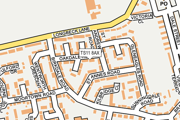 TS11 8AX map - OS OpenMap – Local (Ordnance Survey) TS11 8AX map - OS OpenMap – Local (Ordnance Survey)