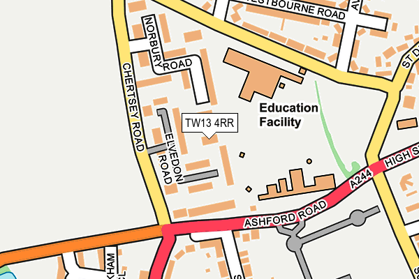 TW13 4RR map - OS OpenMap – Local (Ordnance Survey) TW13 4RR map - OS OpenMap – Local (Ordnance Survey)