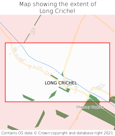 Map showing extent of Long Crichel as bounding box