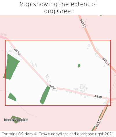 Map showing extent of Long Green as bounding box