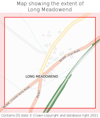 Map showing extent of Long Meadowend as bounding box